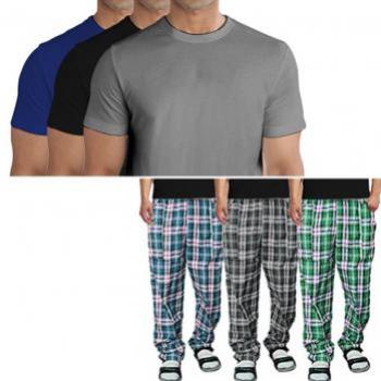 PACK OF 3 CHECKERED PAJAMAS AND 3 T SHIRTS